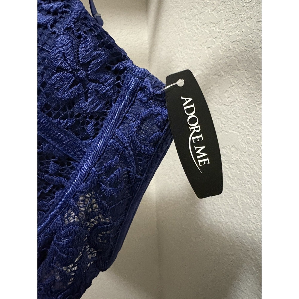 Adore Me Bra Azura Contour Longline Balconette Blue Lace 38G NWT - Picture 4 of 12